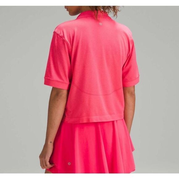 Lululemon Swiftly Tech Relaxed-Fit Polo Shirt, Lip Gloss / Lip Gloss, EUC, Sz6 - Picture 2 of 6